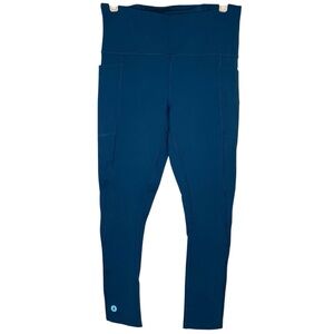 Smartwool Active Leggings Performance 7/8 Sporty Athletic Gym Blue Size Large